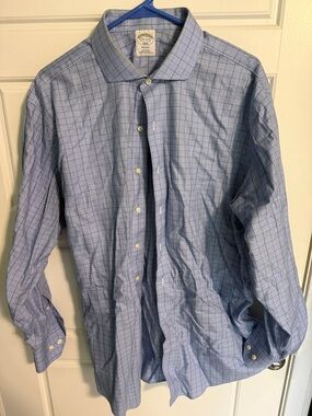 Brooks Brothers Light Blue Checked Dress Shirt